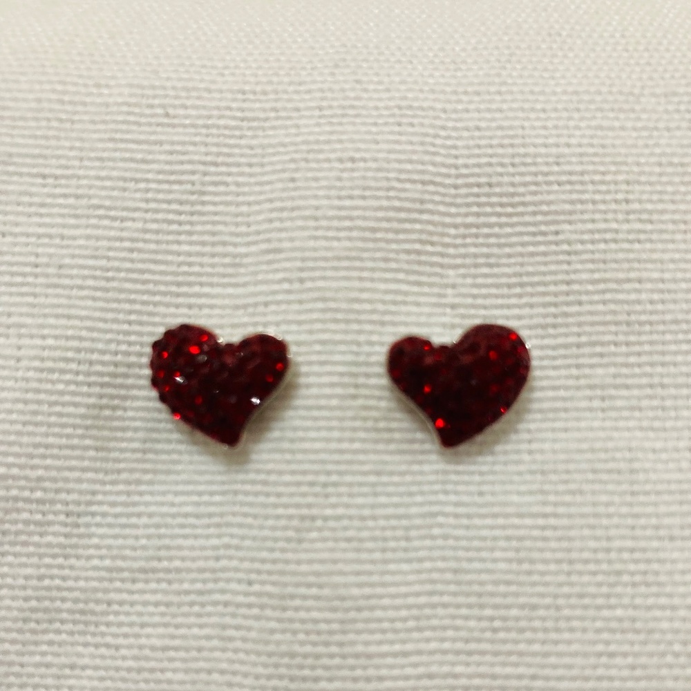 Swarovski Red Crystal Heart Studs